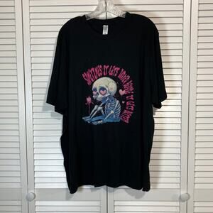 Lane Seven Black Gothic Graphic Short Sleeve Adult T-shirt 2XL